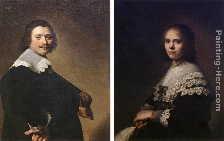Portrait of a Man and Portrait of a Woman painting - Johannes Cornelisz. Verspronck Portrait of a Man and Portrait of a Woman art painting